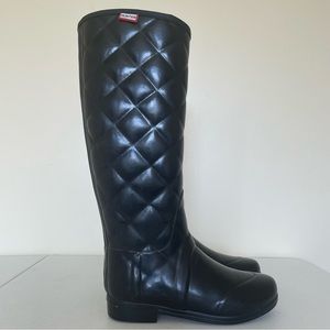 Hunter Regent Savoy Black Quilted Boots - Size 6